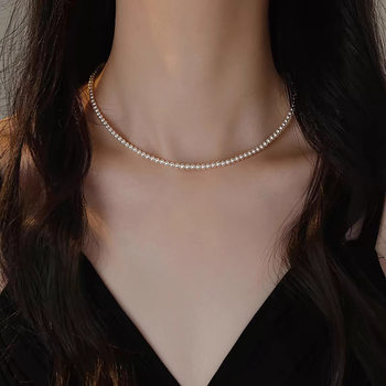3mm Thin Millet Bead Pearl Necklace Women's 2025 New Hot Style Accessible Luxury Niche Pearl Clavicle Chain Can Be Stacked