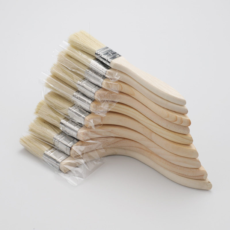 Manufacturer Wholesale Long Handle Thickened Paint Brush Marine Paint Brush Barbecue Brush Industrial Wooden Handle Brush