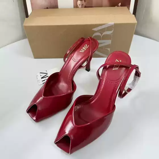 Za Home 2025 Summer New Peep Toe Sandals Versatile Thin Heel High Heel Open Toe Sandals Amazon Export Shoes