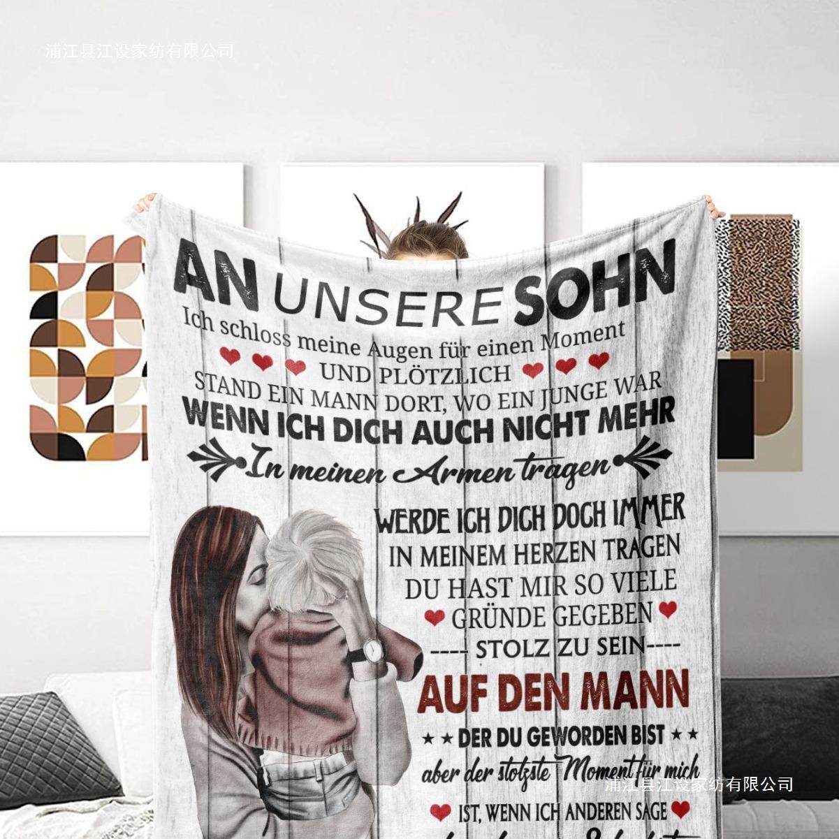 Cross-Border Amazon Popular German Style Gift for Family, Flannel Blanket, Envelope Letter, Letter Writing