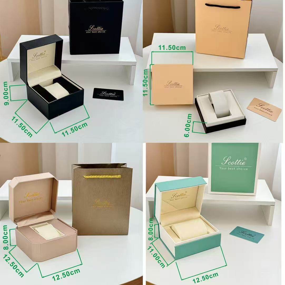 Schiottie Watch Box Flip-Top Watch Box Pu Leather Women's Watch Case Watch Outer Packaging Handbag Wholesale