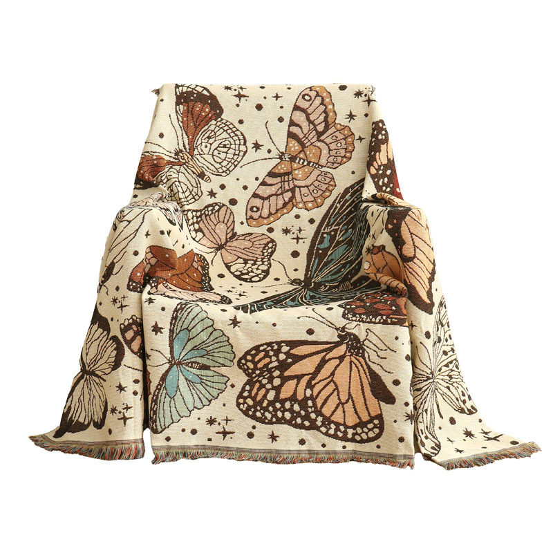 Nordic Style Butterfly Sofa Blanket Background Cloth Single Sofa Set Multifunctional Blanket Outdoor Leisure Blanket Tablecloth