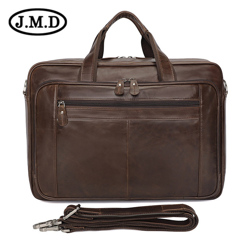 Túi Xách Công Sở Nam Da Thật Vintage Đựng Laptop 17 Inch Màu Nâu