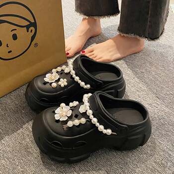 Thick Sole Cave Shoes Women's Stomp Feeling Medical Soft Sole Baotou Non-slip Comfortable Fashion Platform Sole Outer Wear Sandals