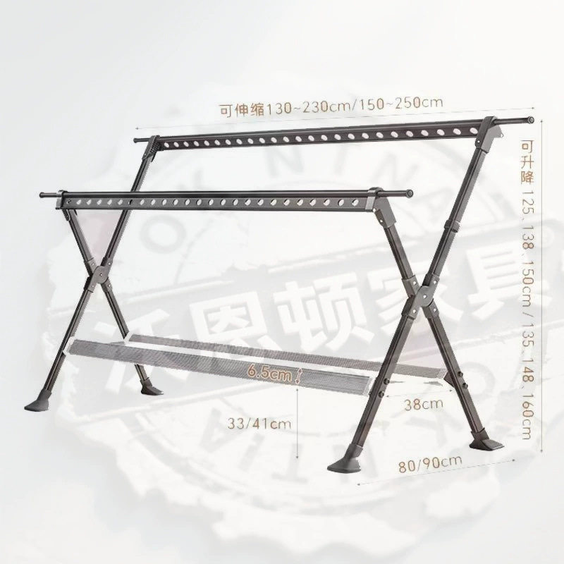 Modern Minimalist Household Floor-Standing Clothes Drying Rack for Bedroom Balcony, Aluminum Alloy Retractable Quilt Drying Artifact, Foldable Clothes Drying Rod