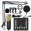 M8 Sound Card for Live Streaming, Complete Set with Various Musical Instruments Available, 48V Microphone, Compatible with Computers and Mobile Phones
