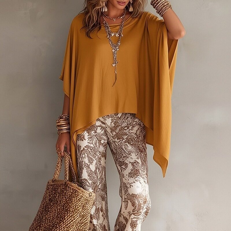 Womens Spring Batwing Sleeve Top Casual Loose Fit Solid Color Perfect for Everyday Wear Wholesale Available