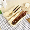 Creative Kitchen Tableware Storage Basket Hotel Restaurant Knife and Fork Basket Household Chopstick Basket Rectangular Imitation Rattan Basket