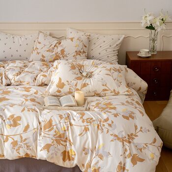 Knitted Cotton Printed Four-piece Set of Good Quality Tianzhu Cotton Pure Cotton Set Japanese Style Pure Cotton Bedding Wholesale