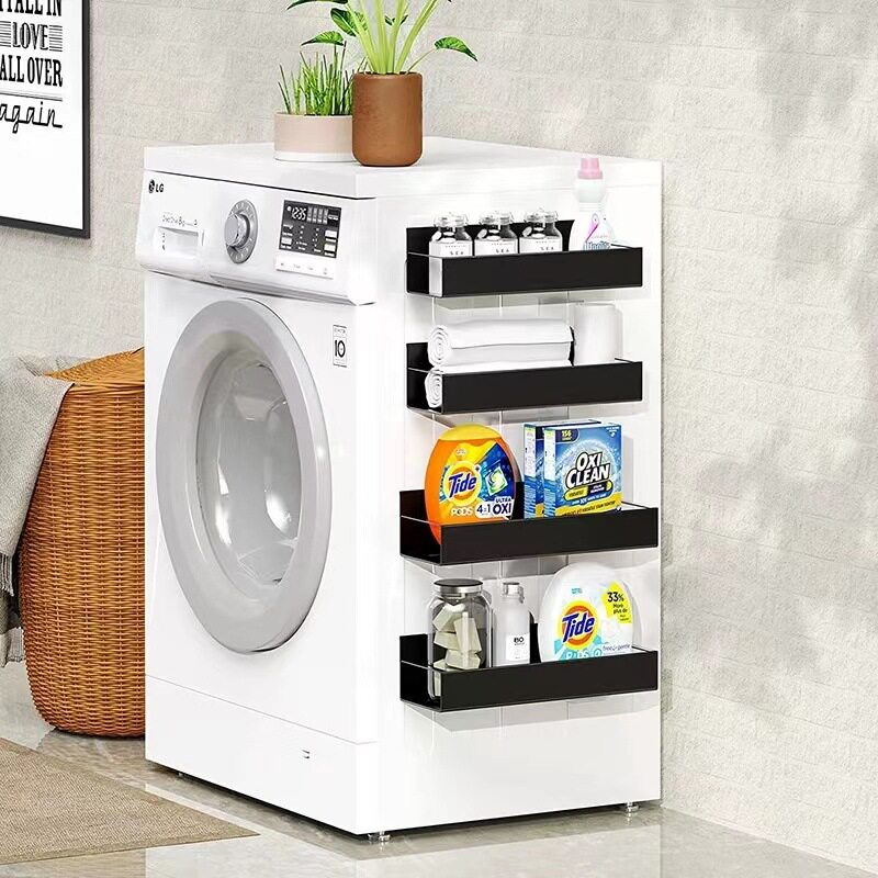 Cross-Border Popular Refrigerator Storage Rack Kitchen Supplies Magnetic Storage Rack Punch-Free Side Microwave Oven Rack