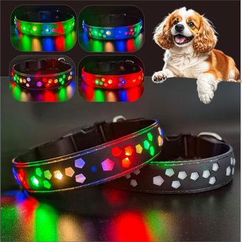 2024 new 3d soft rubber dog collar star lamp beads luminous pet collar
