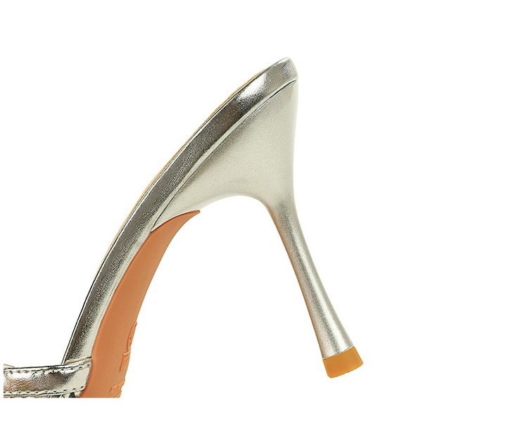Sandal cao gót nữ mũi nhọn hở ngón quai dệt phối đồ thời trang — Màu bạc, Màu be, màu đen, Màu trắng