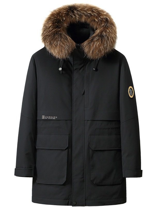 Hooded Design, Windproof and Coldproof, Heightened Stand-Up Collar, Elastic Drawstring, Freely Adjustable, No-Wash and Splash-Proof down Jacket