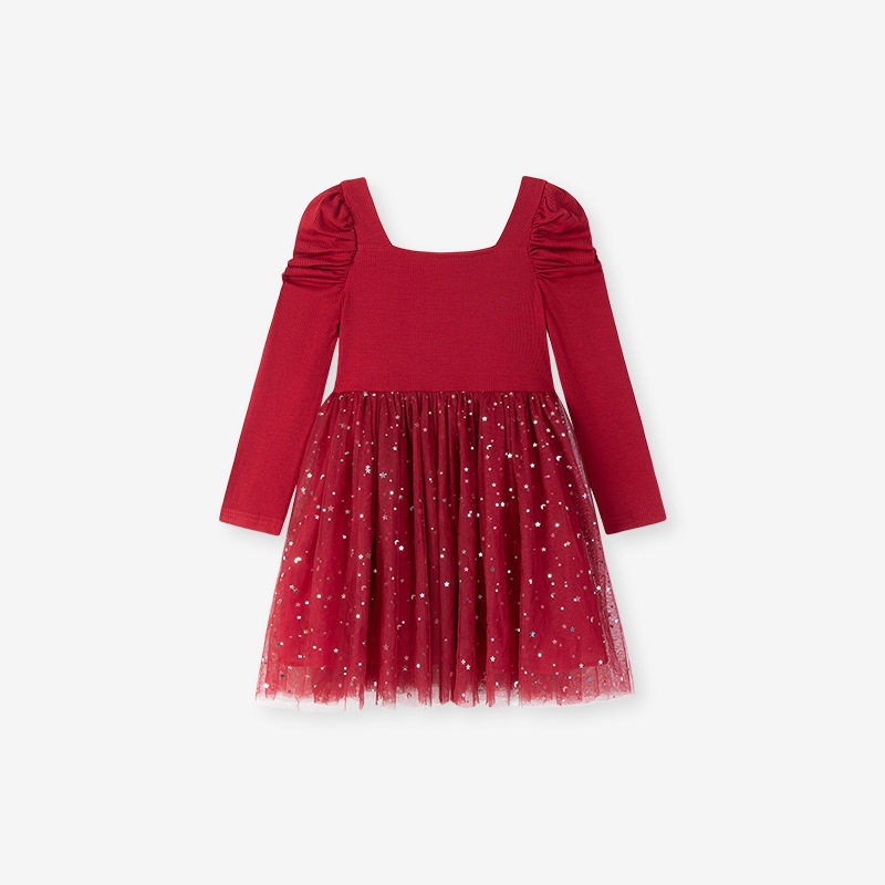 Autumn Girls' Princess Dress, [Style] Fashion Kids' Dress, Long-sleeve Tulle Kids' Dress