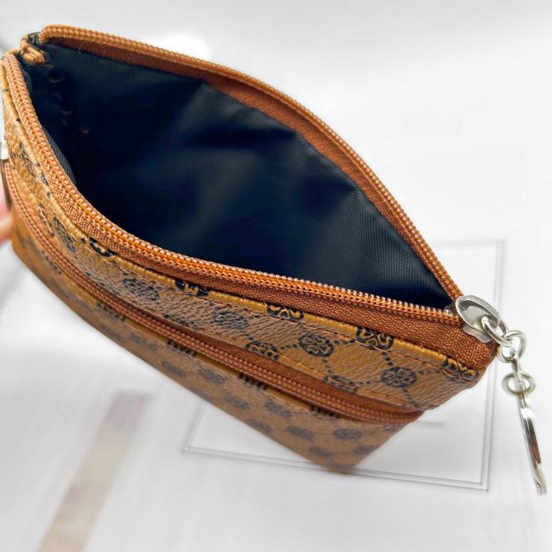 New women's coin purse mini double zipper card bag coin bag hand small wallet key bag factory wholesale
