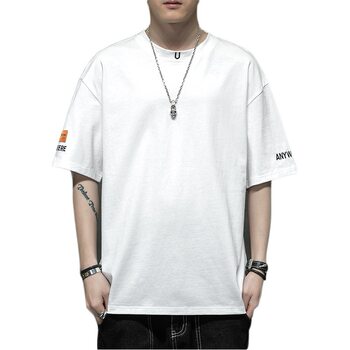 2026 Summer Short-Sleeved T-Shirt Men's Round Neck Casual Half-Sleeved Bottoming Shirt Trendy Brand Top Embroidered Cotton T-Shirt for Men