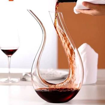 Factory Direct Sales Crystal Glass Decanter Creative Split Harp U-Shaped Swan Pot Red Wine