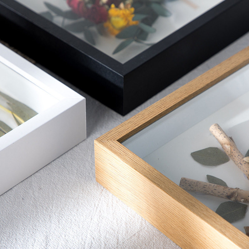 Glass specimen frame hollow three-dimensional photo frame DIY creative dried flower plant picture frame in stock wholesale 678-inch A4 photo frame