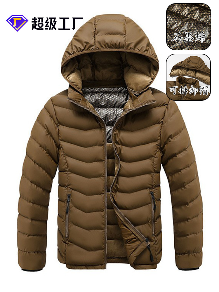 Áo Khoác Nam Chất Liệu Vải Bông Dáng Ôm Mũ Liền Dày Ấm Hàng Mùa Xuân Thu Đông