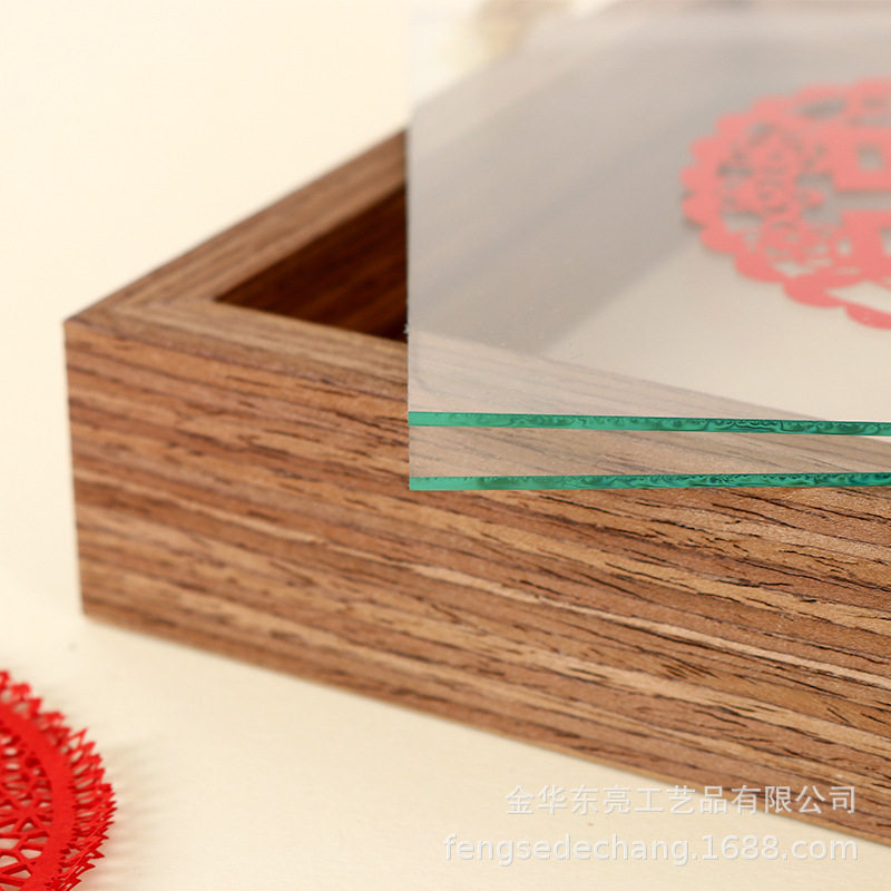 Double-sided transparent glass Xi character clip photo frame decoration factory wholesale plant specimen frame picture frame paper cut