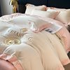 Light luxury style embroidered milk velvet bed four-piece set Winter thickened coral velvet flannel bed sheet quilt cover three-piece set