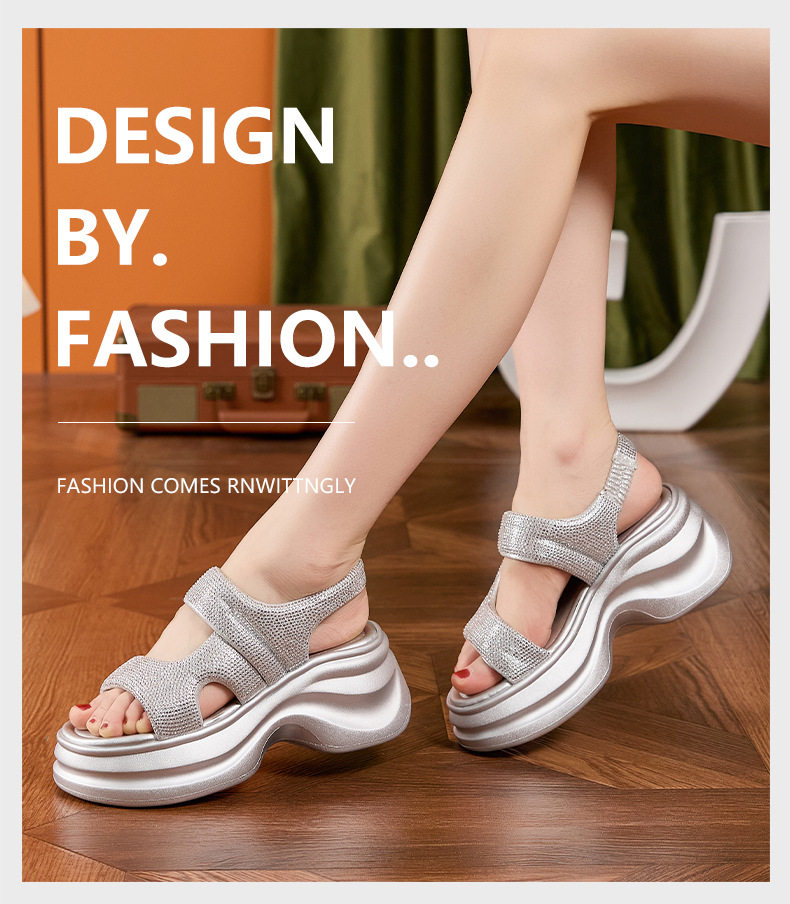 Dép sandal nữ xỏ ngón đế bệt mềm mại phong cách biển — Bạc, Trắng, Đen chi tiết 13