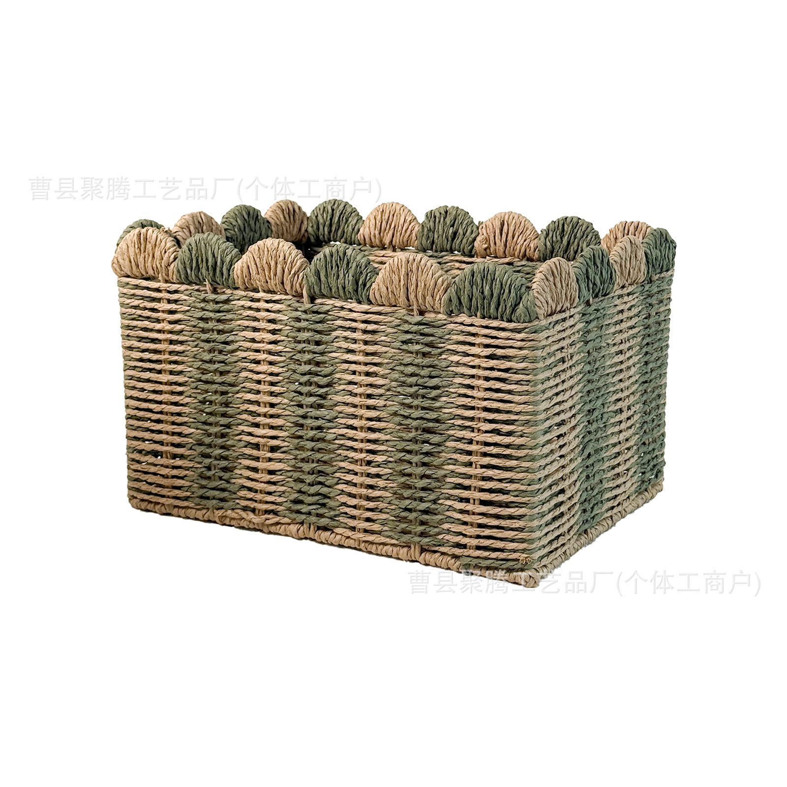 Woven Storage Basket Wave Gradient Color Storage Basket Hand-Woven Decorative Finishing Storage Basket Desktop Toy Storage