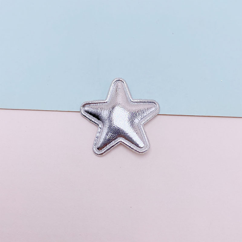 diy饰品配件布艺2.5厘米PU五角星儿童发夹头饰包包文具装饰辅料星