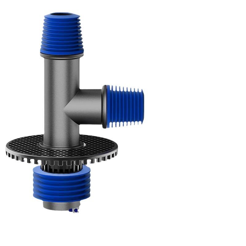 Balcony washing machine floor drain interface docking device three-way sewer diverter one-two drainage pipe anti-odor artifact