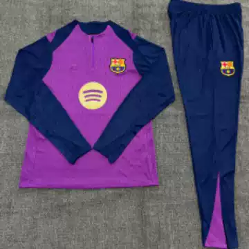 2526 children's long sleeved half pull training suit Real Madrid, Miami, Barcelona football suit set factory direct sales