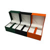 Pu Leather Watch Box Manufacturer Ready-Made Couple Watch Packaging Box Flip Packaging Double Watch Box Full Leather Two-Color Watch Box