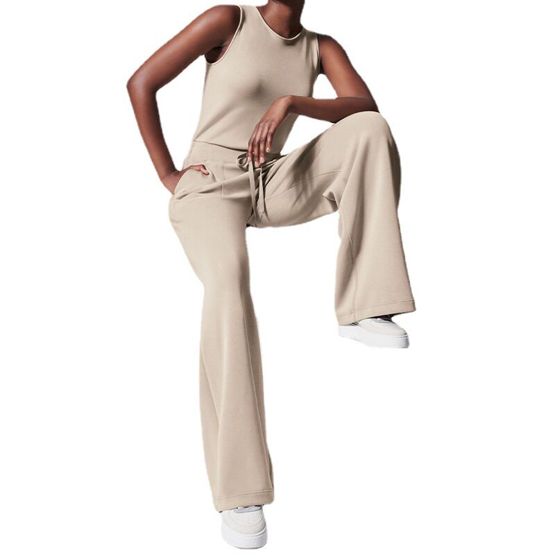 Plus Size Womens High Waisted Drawstring Knit Pants Slim Fit Solid Color Comfortable Fabric Casual Wear Wholesale