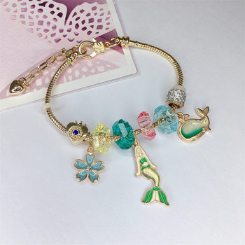 New Alloy Electroplated Elegant Lobster Clasp Four-Leaf Clover Bracelet for Women, Hot-Selling in Southeast Asia, Cartoon Jewelry in Stock, Handmade
