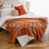 Sofa Blanket Imitation Cashmere Plaid Throw Blanket Tassel Blanket Leisure Blanket Gray and White Plaid Blanket Blanket