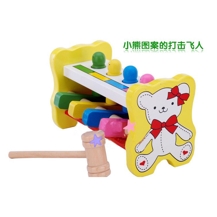 厂家直供木制儿童益智敲击台玩具打地鼠宝宝亲子早教玩具积木批发