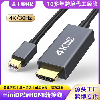 Minidp to HDMI Conversion Cable 4K High-Definition Computer Host Display Screen Projection Cable Minidp to HDMI