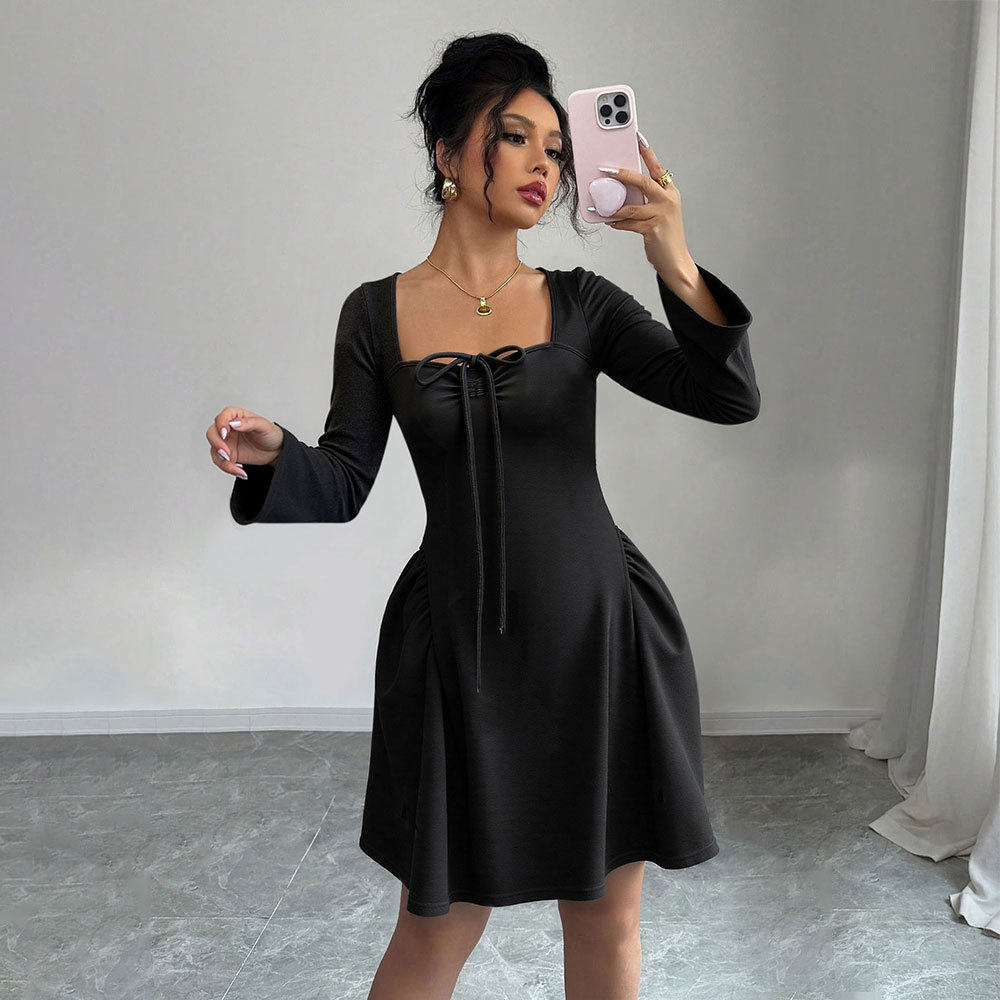Elegant U Neck Long Sleeve Bodycon Dress Spring Summer Collection Perfect for Parties and Events Wholesale Available