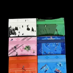 Golf Print Trendy Brand Sports Style Colorful Card Holder with Embossed Gold Design, Cross-Border Hot-Selling Fashion Print Skiing Design