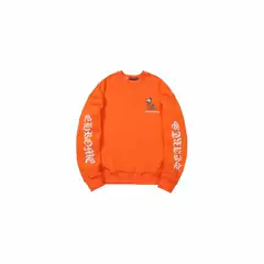 2024 New Autumn and Winter Ch Crow Mattyboy Cartoon Graffiti Sanskrit Printed Round Neck Sweatshirt for Men and Women