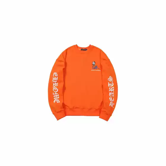 2024 New Autumn and Winter Ch Crow Mattyboy Cartoon Graffiti Sanskrit Printed Round Neck Sweatshirt for Men and Women