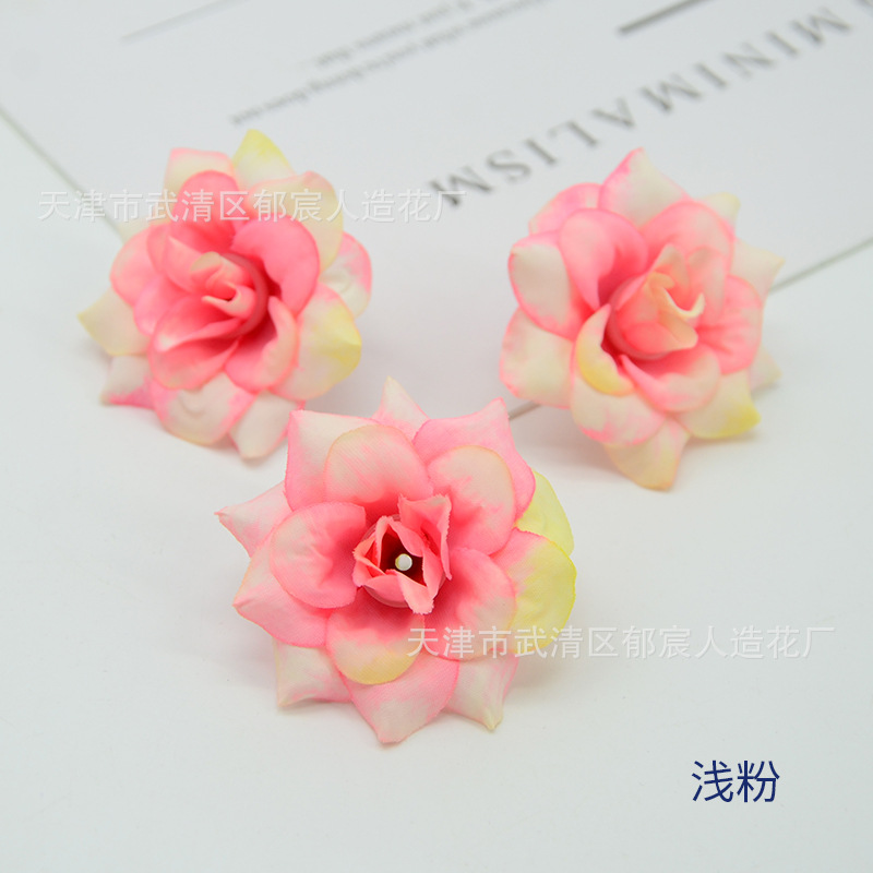 diy仿真绒布玫瑰花朵绢花假花婚庆装饰花金色角玫花头戏曲头花