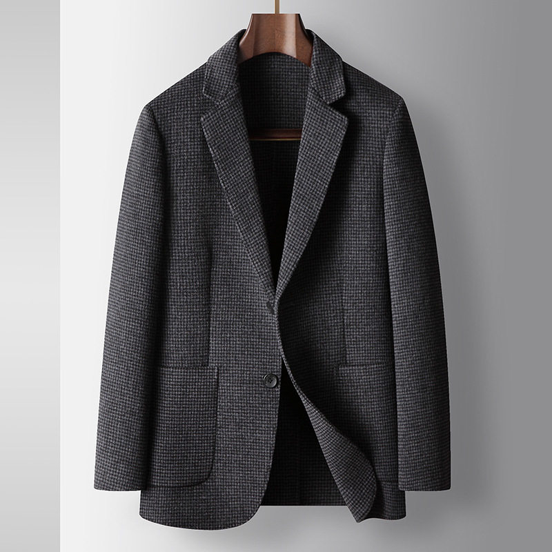 Áo Vest Blazer Nam Wool (Lông Cừu) Trung Niên Màu Xám, Đen