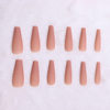 Simple and Gentle Style Wearable Nails, Extra Long Manicure Patches, Solid Color Removable Wearable Nail Patches, French Nude Color