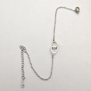 Double-Ring Heart Necklace Bracelet for Women Ins Niche Design Light Style Simple Elegant Stylish Accessible Luxury Japanese and Korean Clavicle Chain