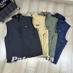 Pata Patagonia Autum Outdoor Men's Stand-Up Collar Sleeveless Vest Double-Sided Polar Fleece Thermal Vest