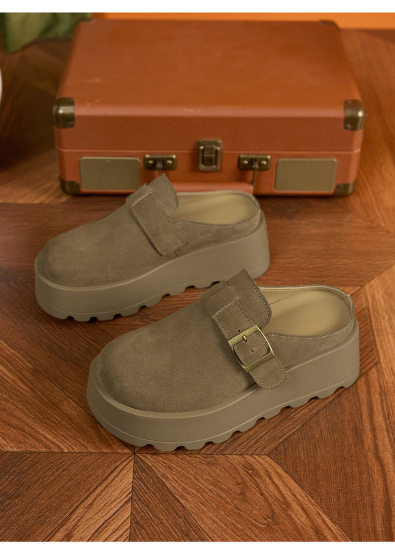 Sandal Birkenstock nữ đế dày mũi tròn, phong cách thoải mái — Xanh rêu, Kaki, Nâu lạc đà chi tiết 16