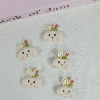 Korean-style sweet cute rabbit children's hair clip fabric girls girl bangs side hair rope hair ring accessories wholesale