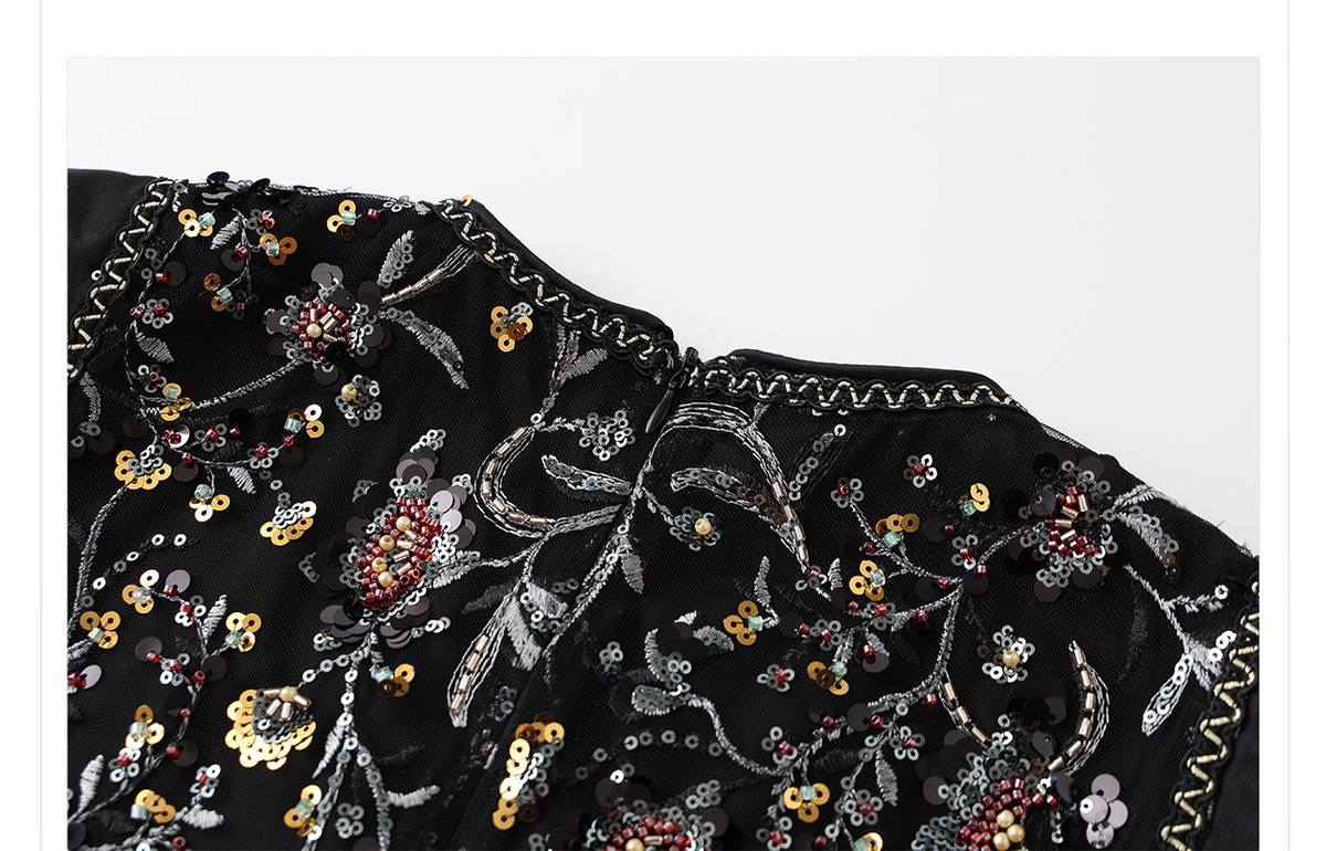 Bộ áo gile tua rua thêu sequin kèm chân váy dài họa tiết hoa — Chân váy ánh sáng (giao hàng trong 7 ngày), Chân váy ánh sáng (giao hàng trong ngày), Áo gile tua rua (giao hàng trong 7 ngày), Áo gile tua rua (giao hàng trong ngày)