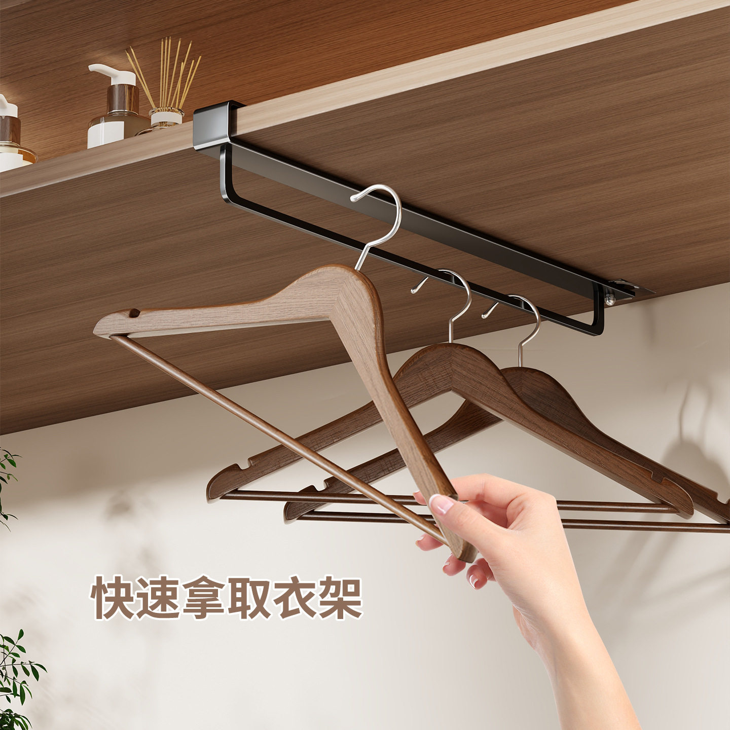No-Drill U-Shaped Balcony Cabinet Under-Shelf Storage Rack for Home Dormitory Multifunctional Clothes and Underwear Drying Rack