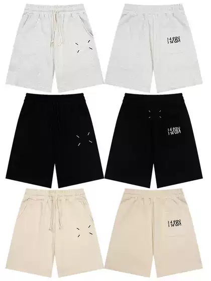 Cross-Border Foreign Trade Mm6 Shorts Margiela Shorts with Four-Corner Stitching Embroidered Logo Casual Summer Trendy Quick-Dry Pants